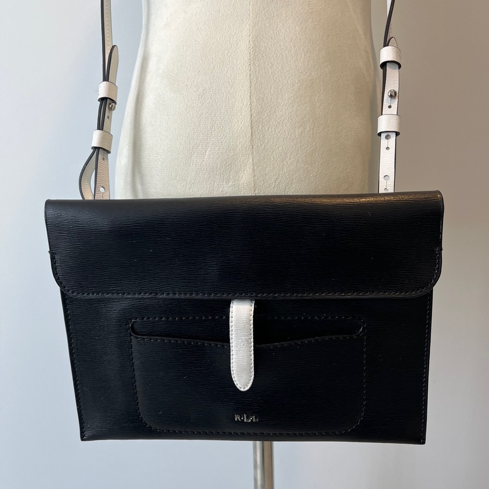 Women’s Lauren Ralph Lauren black white crossbody adjustable strap